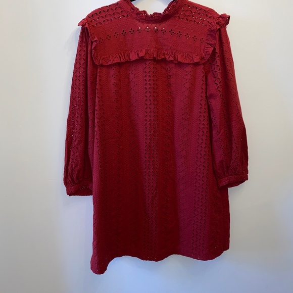 EUC Madewell Eyelet Maroon Boho Y2K Dress - Picture 7 of 7